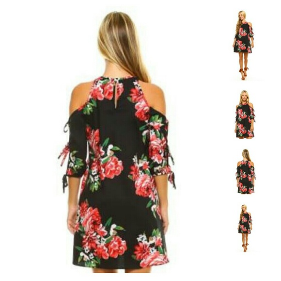 ❤️CLOSING SALE❤️ Black cold shoulder Midi Dress - Picture 3 of 3