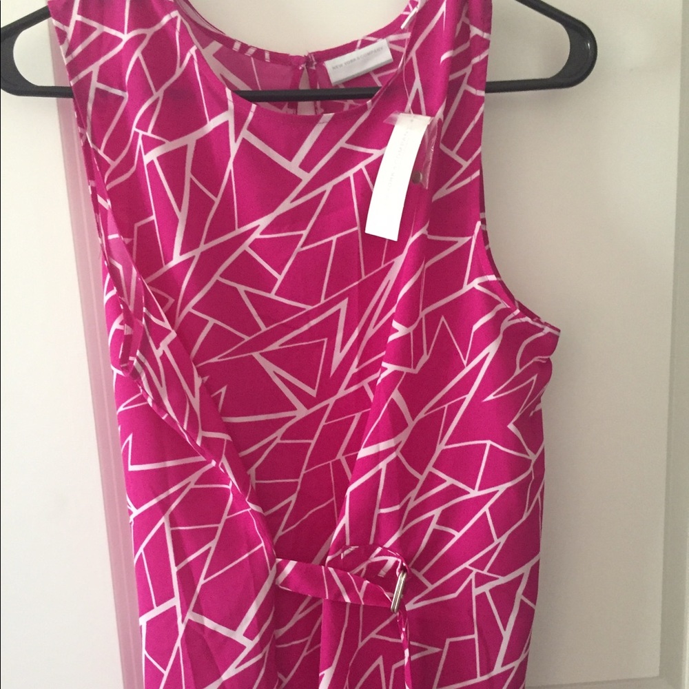 Hot pink sleeveless blouse