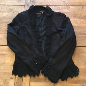 Black blazer with lace detail