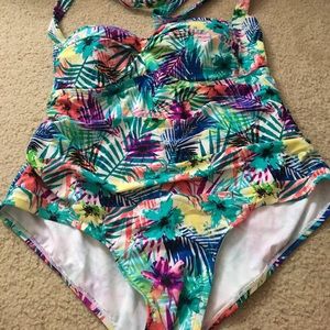 One piece floral  bathing suit