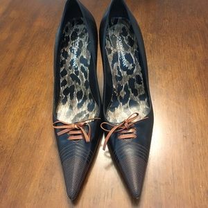 LAST CHANCE Dolce & Gabbana black/cognac heels