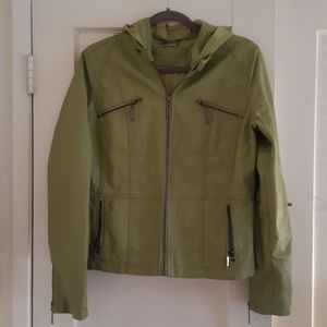 Comfy Pleather Jacket with detachable hood