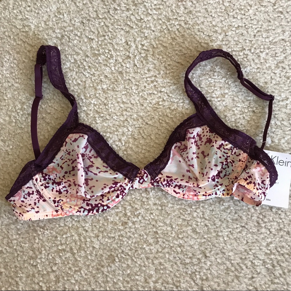 Calvin Klein sheer lace trimmed bra