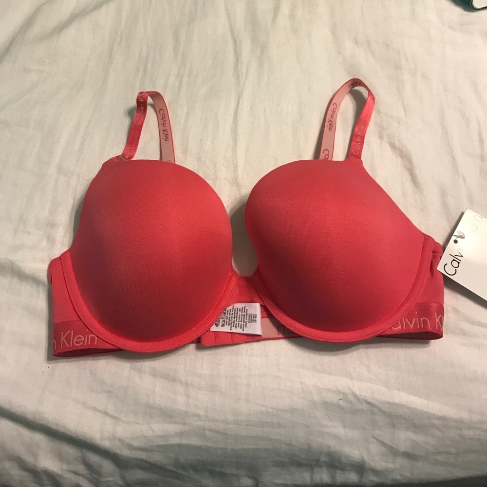 Pink Calvin Klein bra
