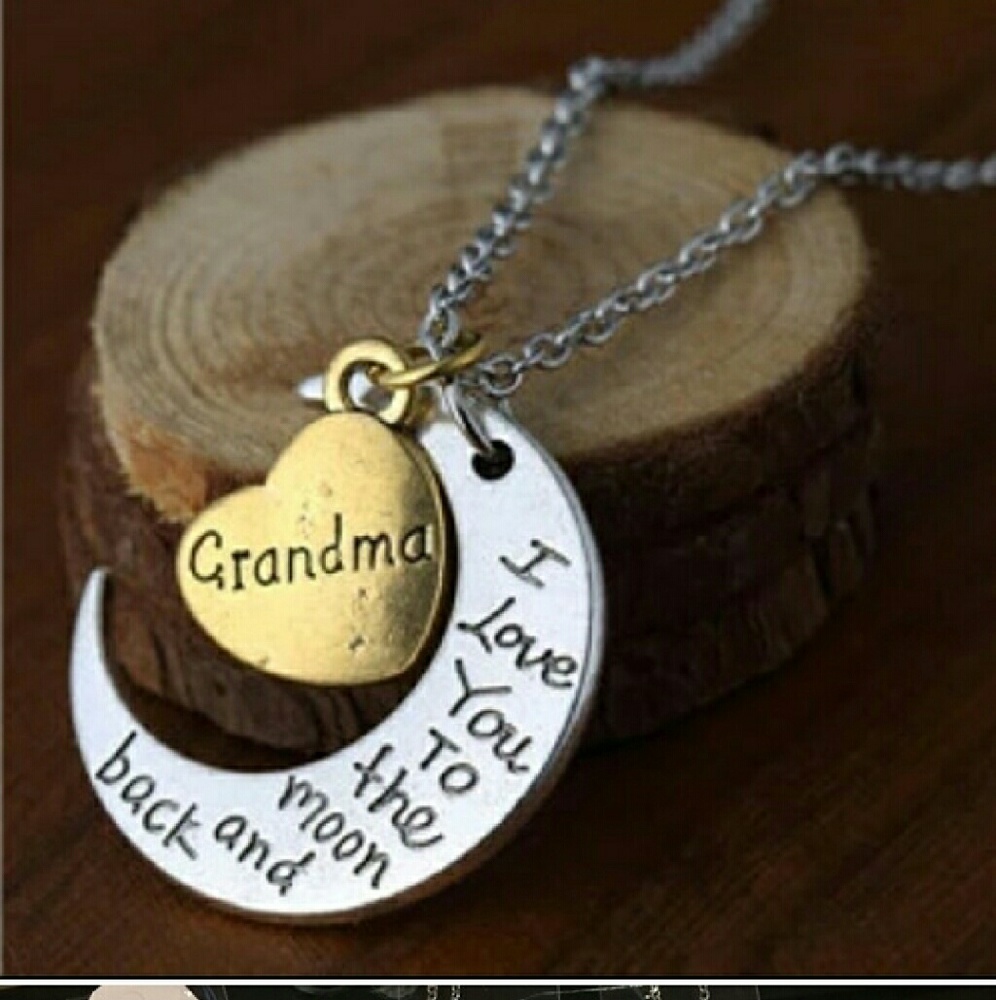 "I love you to the moon and back grandma" necklace