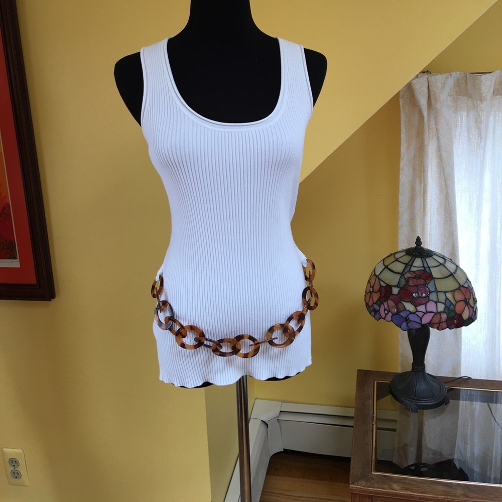 Tracy M white tank top