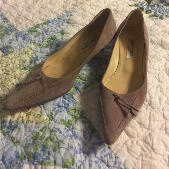 Jimmy Choo Shoes - Jimmy Choo Suede Kitten Heel Sz 37 1/2