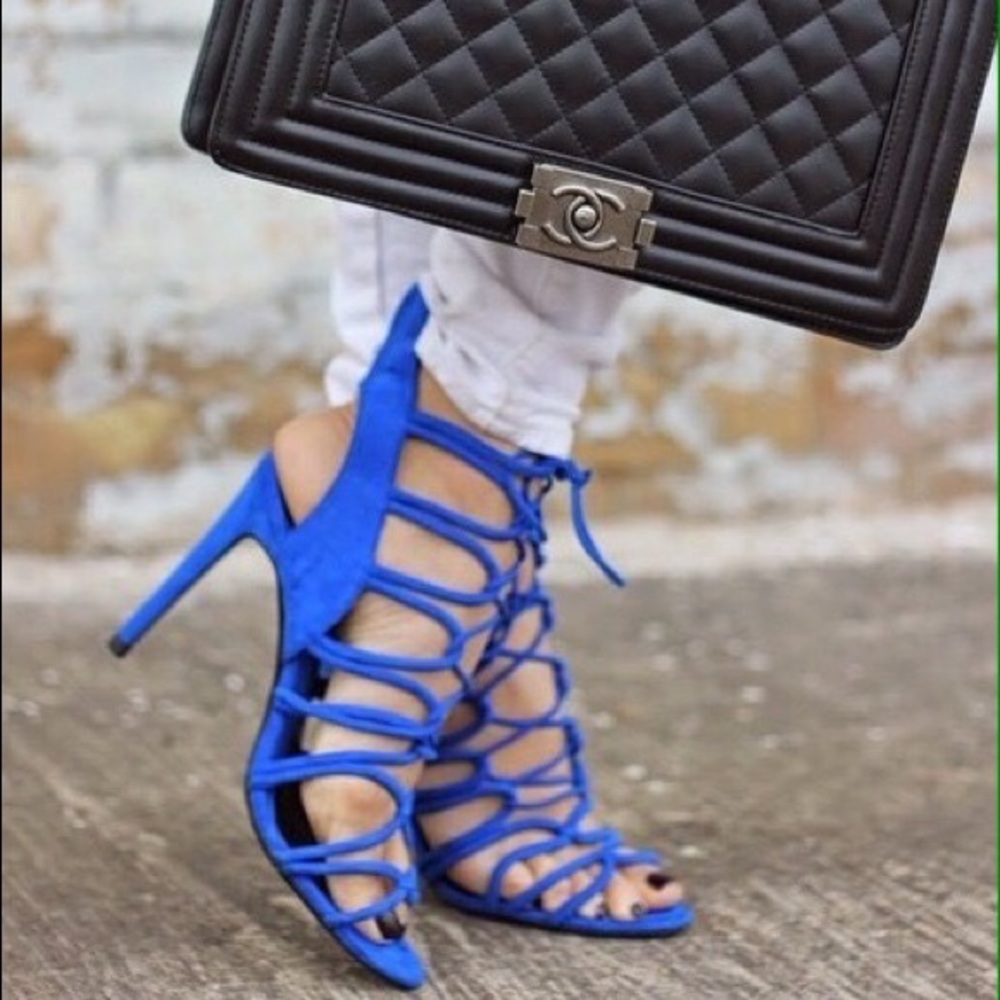 Zara Cobalt Stappy Heels