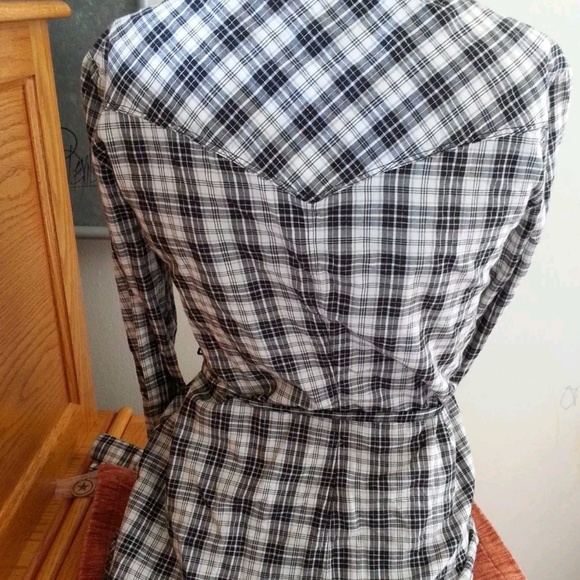 CONVERSE One Star plaid Tunic Shirt Top sz XS - Picture 5 of 8