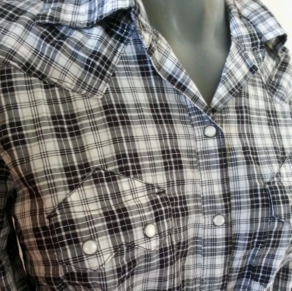 CONVERSE One Star plaid Tunic Shirt Top sz XS - Picture 7 of 8