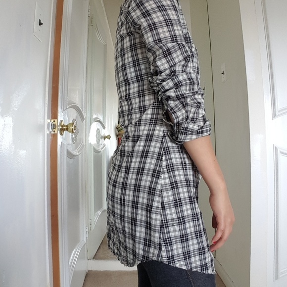 CONVERSE One Star plaid Tunic Shirt Top sz XS - Picture 3 of 8