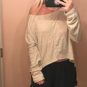 True grit off the shoulder sweater