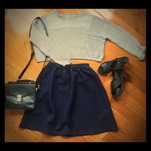 Silence + Noise Grey Cropped Sweater