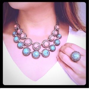 Chloe + Isabel Retro Pave coral necklace