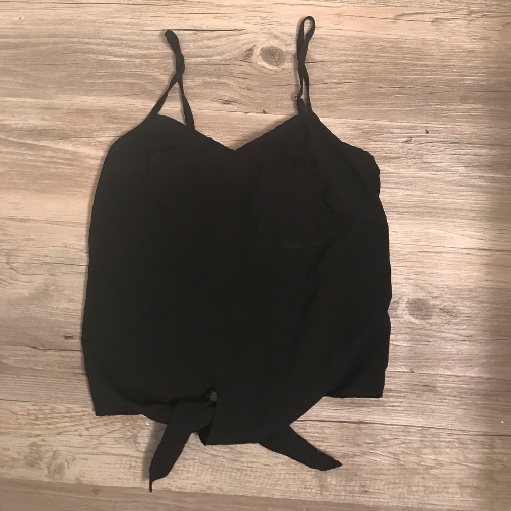 Black Tank top with Front Tie