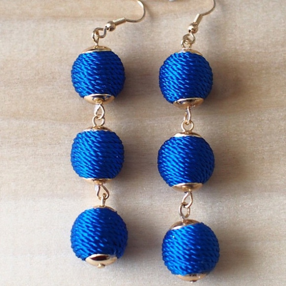 Triple ball drop earrings