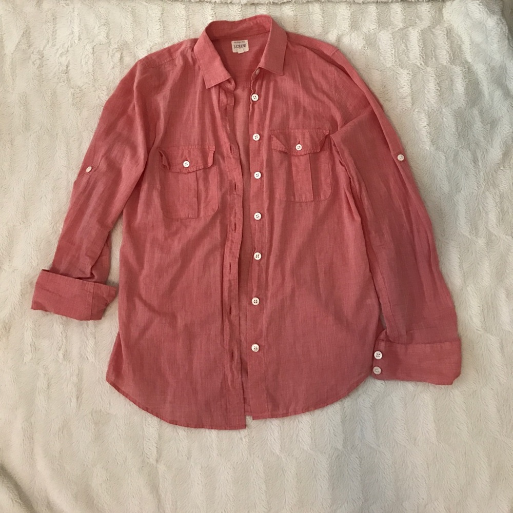 Salmon J Crew button up