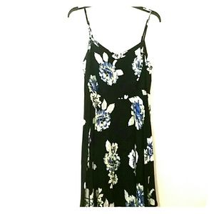 Navy floral print summer dress
