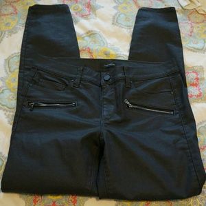 Blk/Dk gray wax jeans, stretch, Ann Taylor