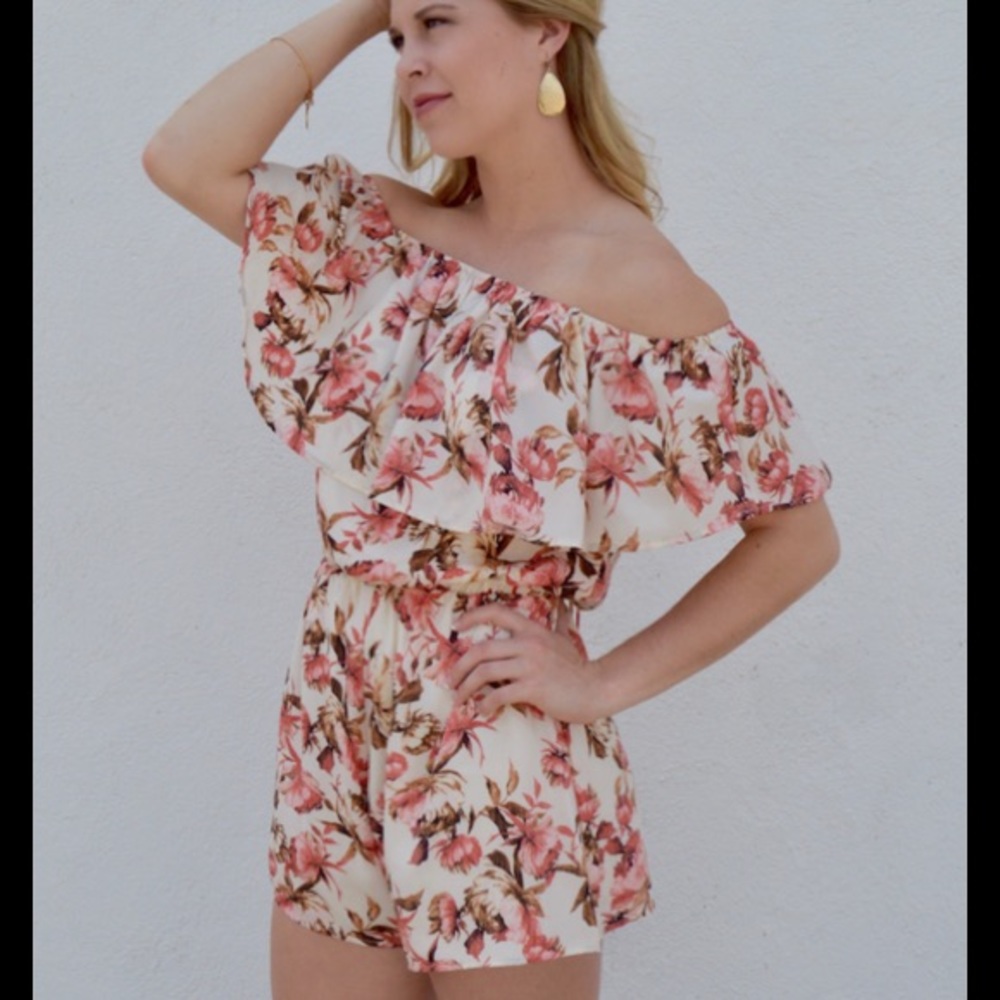 Floral Off the Shoulder Romper