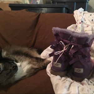 Girls purple lace-up Ugg boots