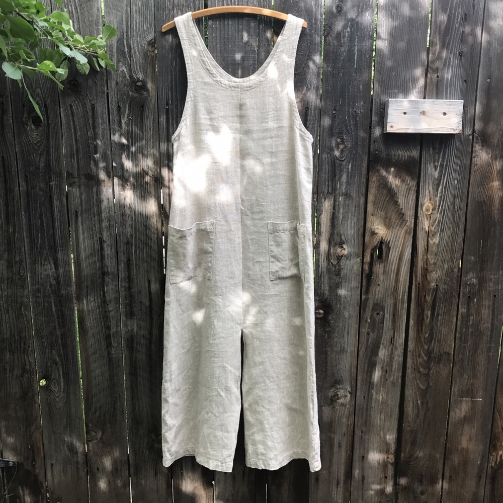 Ilana Kohn style natural linen jump suit