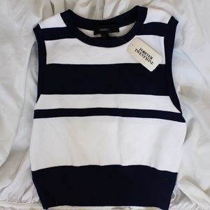 Forever 21 striped no sleeve sweater crop top
