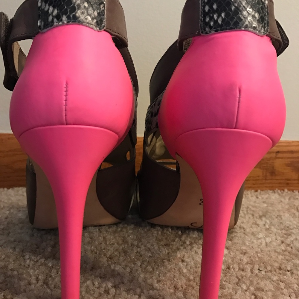 Joan & David Genuine Leather Strapped Stiletto