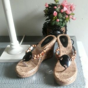 Dots summer wedges