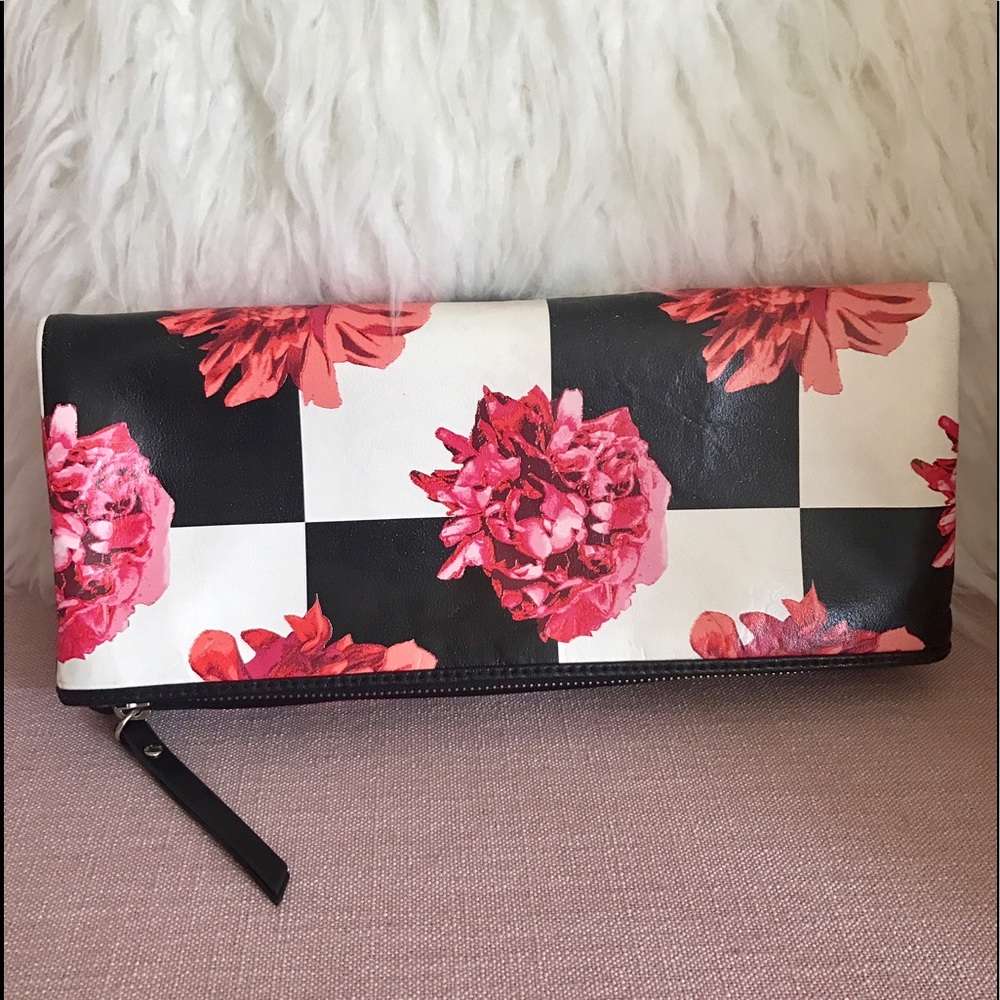 Rose Checkered Clutch