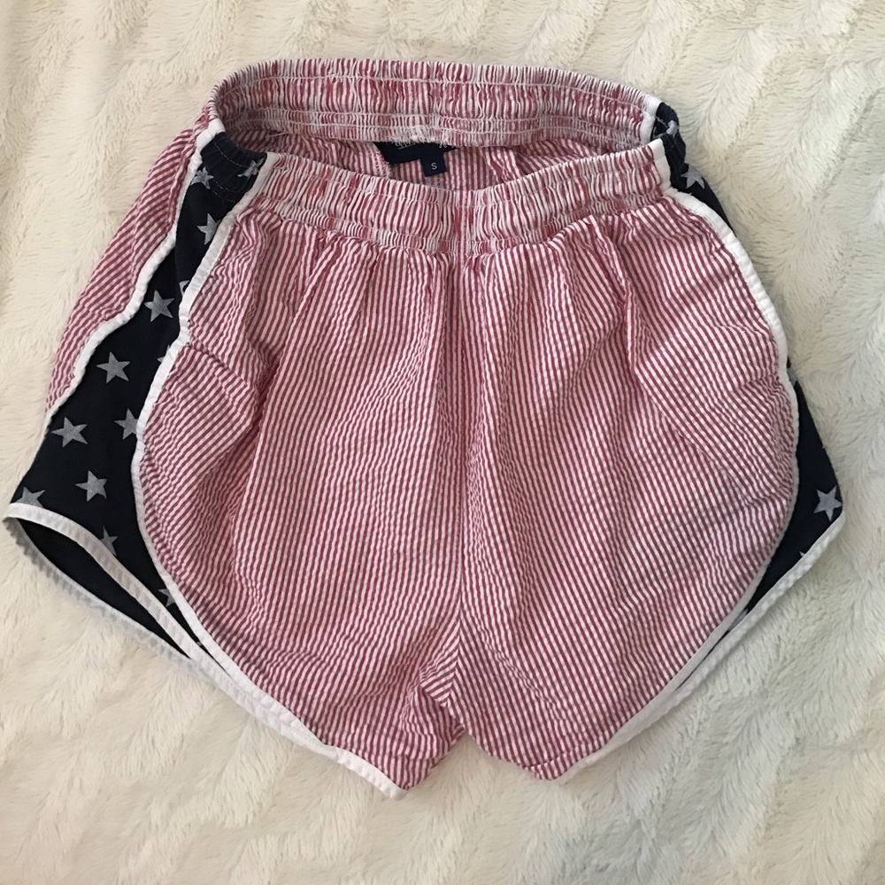 American themed seersucker shorts