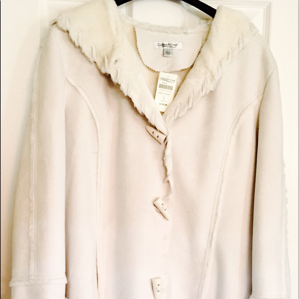 Faux Suede Knee Length Cold Water Creek Coat NWT