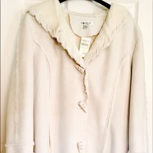 Faux Suede Knee Length Cold Water Creek Coat NWT