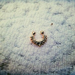 Non pierced gold plated lip/nose ring(gold)