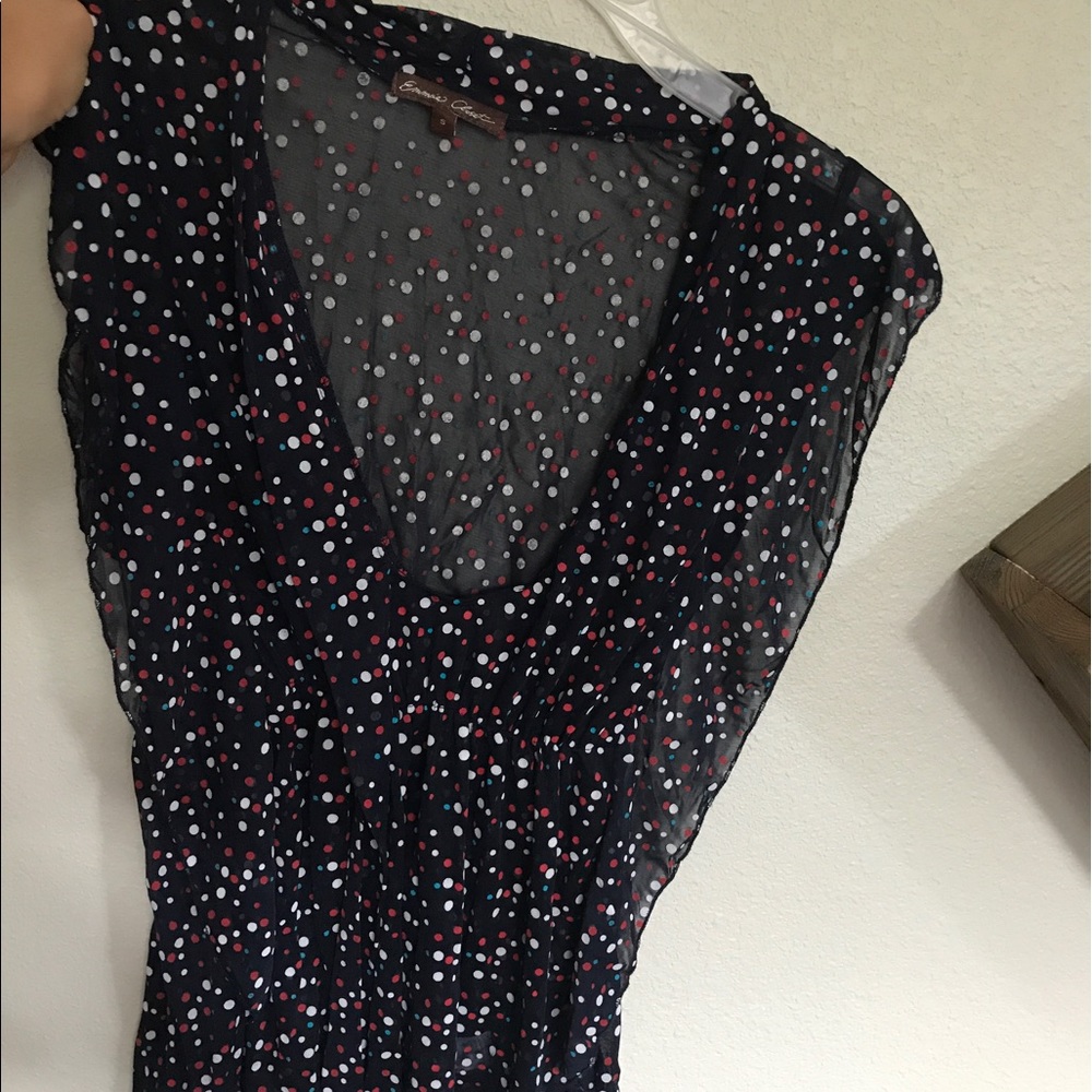 Polkadot sheer blue top