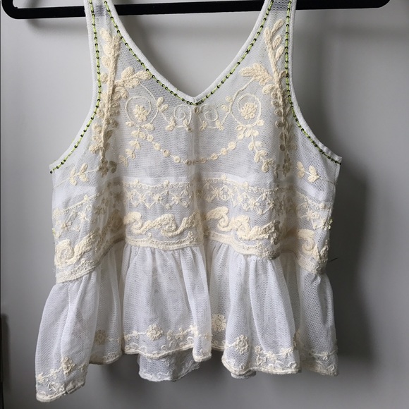 Free People Embroidered and Beaded Crop Top - Picture 2 of 4