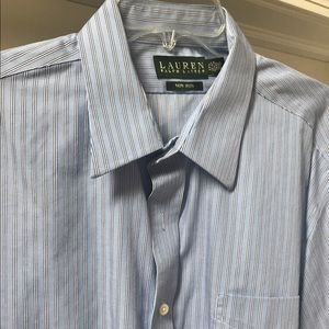 Ralph Lauren Dress Shirt 17.5 36/37- blue stripe
