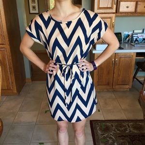 Worn Once Navy Chevron Dress