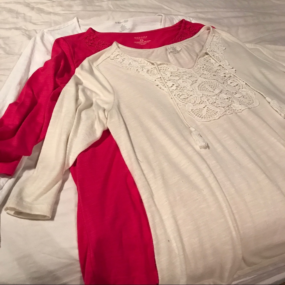 Lot of 3 comfy Peasant style tops