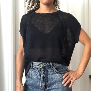 Armani Exchange sheer summer sweater in Navy