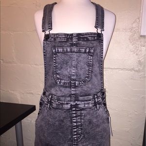 Acid Washed Denim Overall Dress