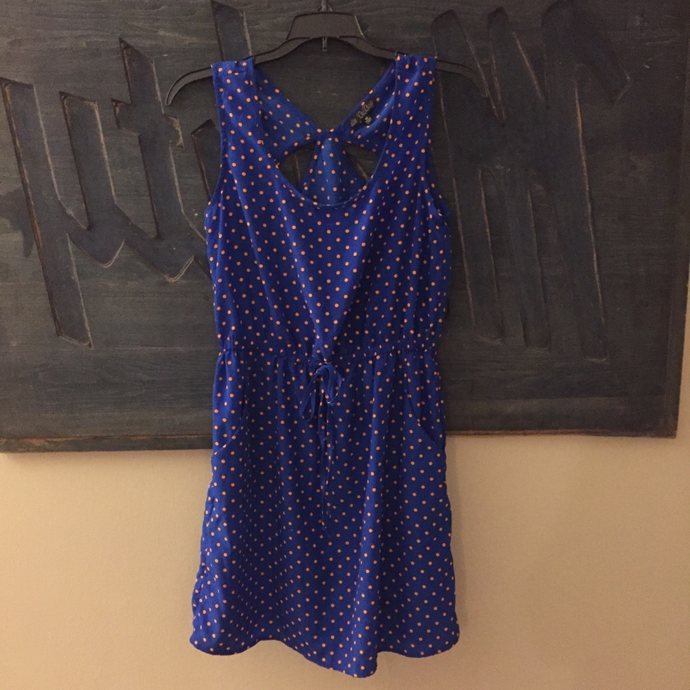 BeBop Blue and Orange Polkadot Summer Dress