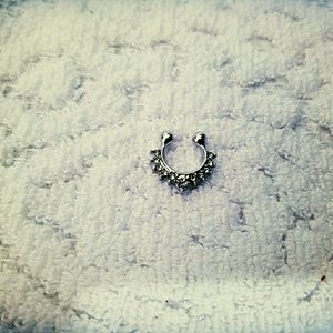 Non pierced gold plated lip/nose ring(silver)