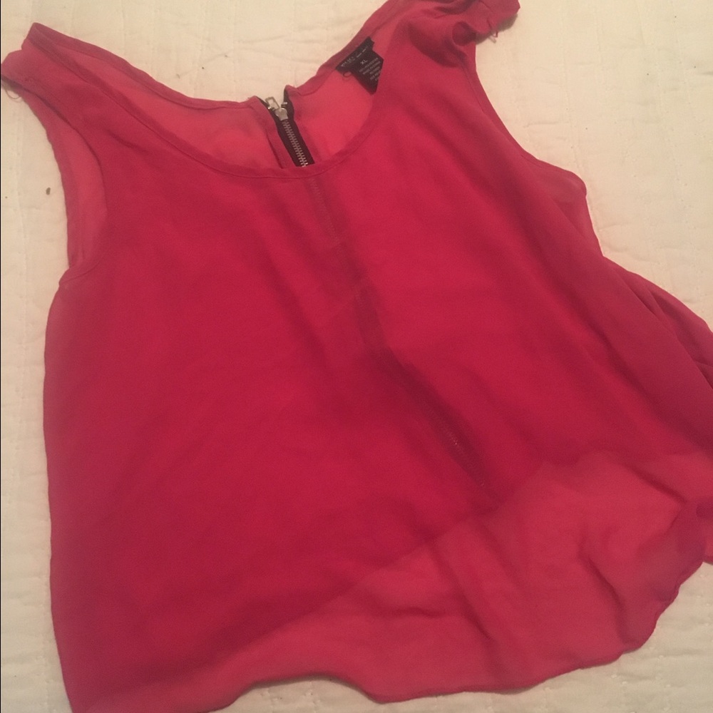 Rue 21 XL Hot Pink Chiffon Shirt