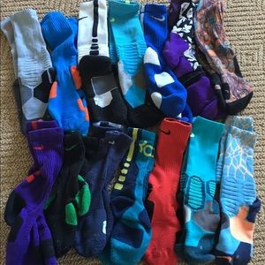 Lot of 14 Nike Elite Socks Various Colors