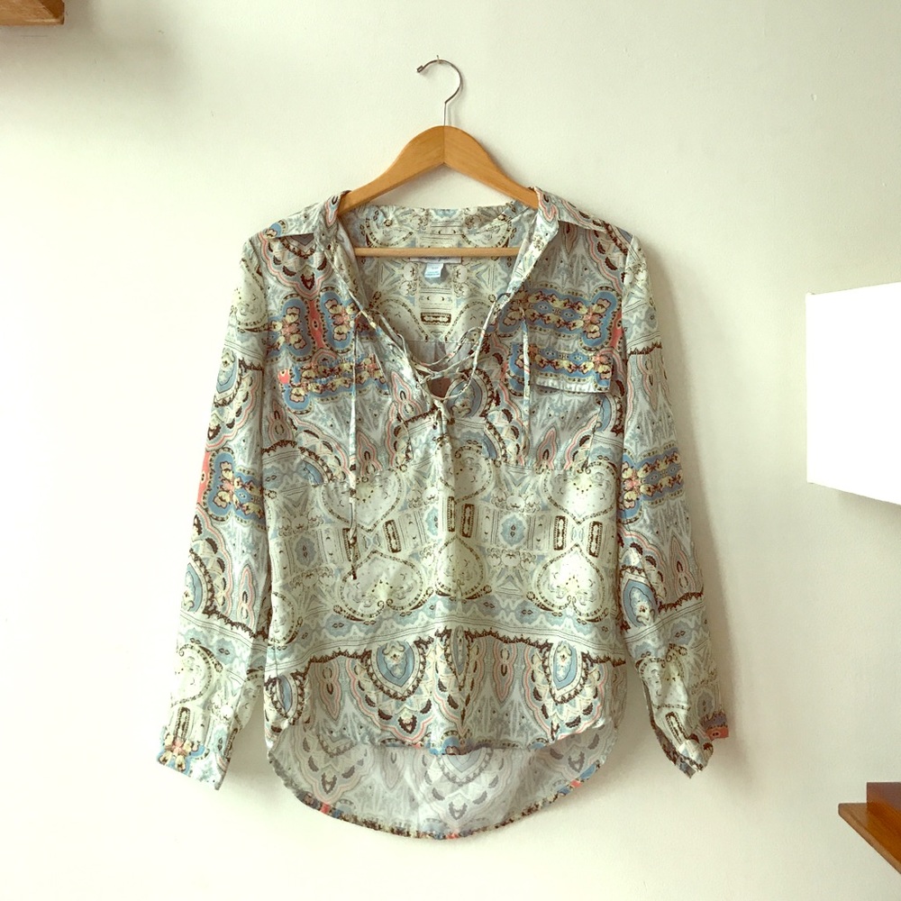 Charlie Jade Lace Up Blouse Size Small