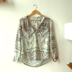 Charlie Jade Lace Up Blouse Size Small