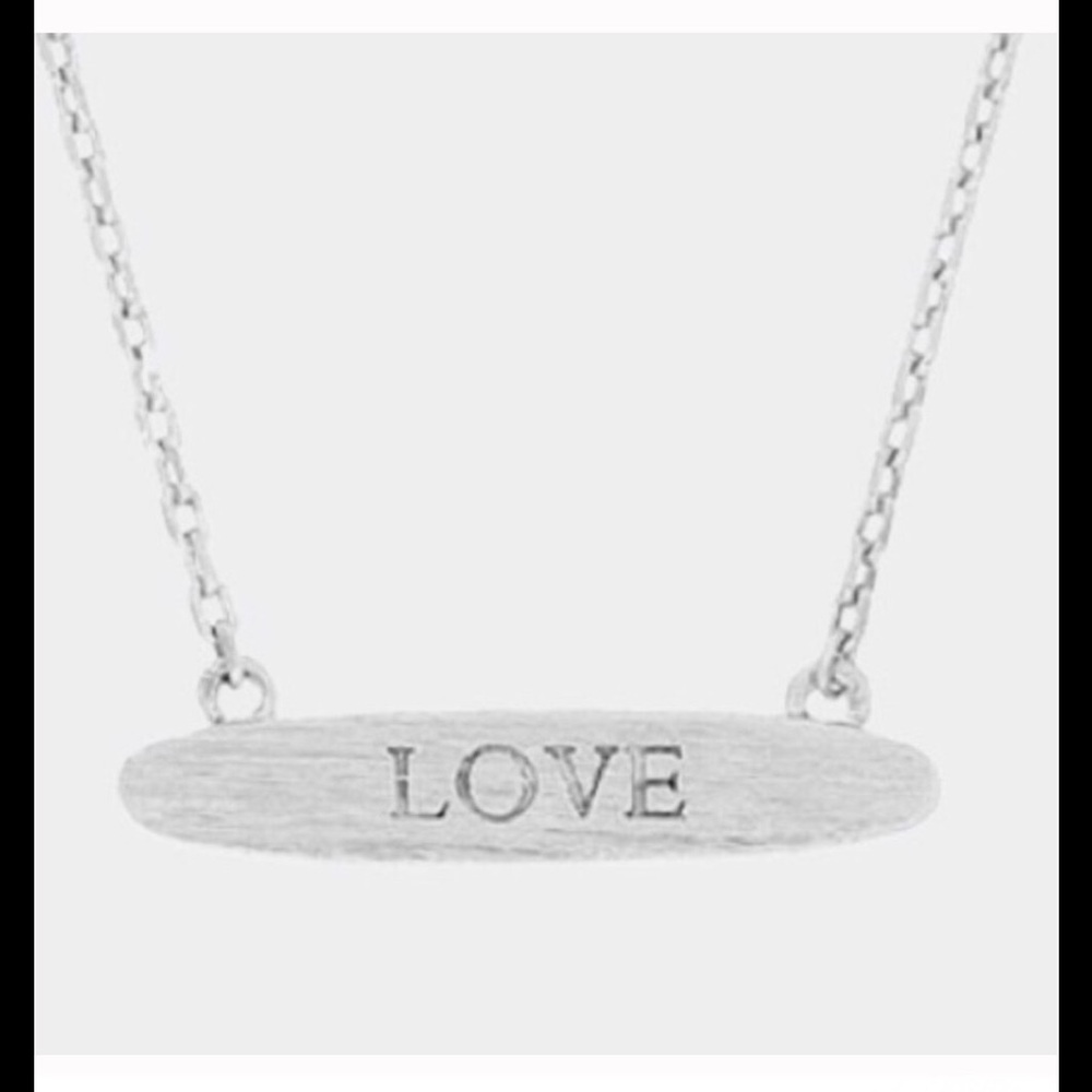 SALE!!! LOVE Silver Tag Necklace