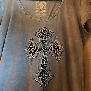 Cavender's Leopard Cross Fashion Shirt