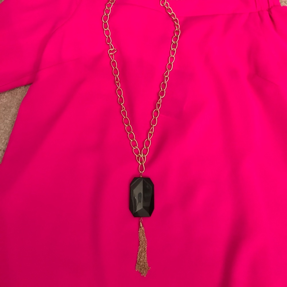 Gold and Black Long Necklace